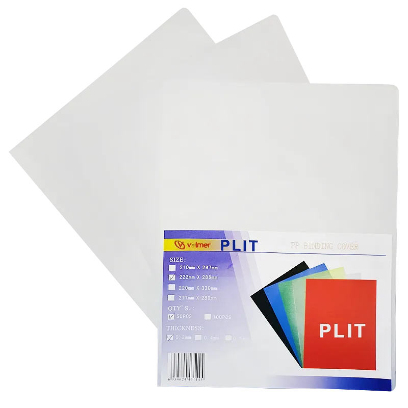 Cubierta para Encuadernar Plástica, Transparente, 50 pcs
