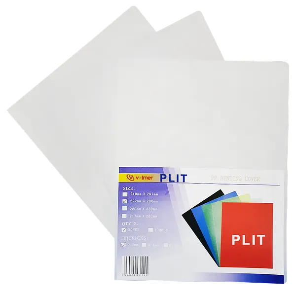 Cubierta para Encuadernar Plástica, Transparente, 50 pcs