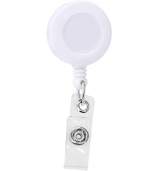 Cordon tipo YOYO Extendible para Porta Carnet, Blanco