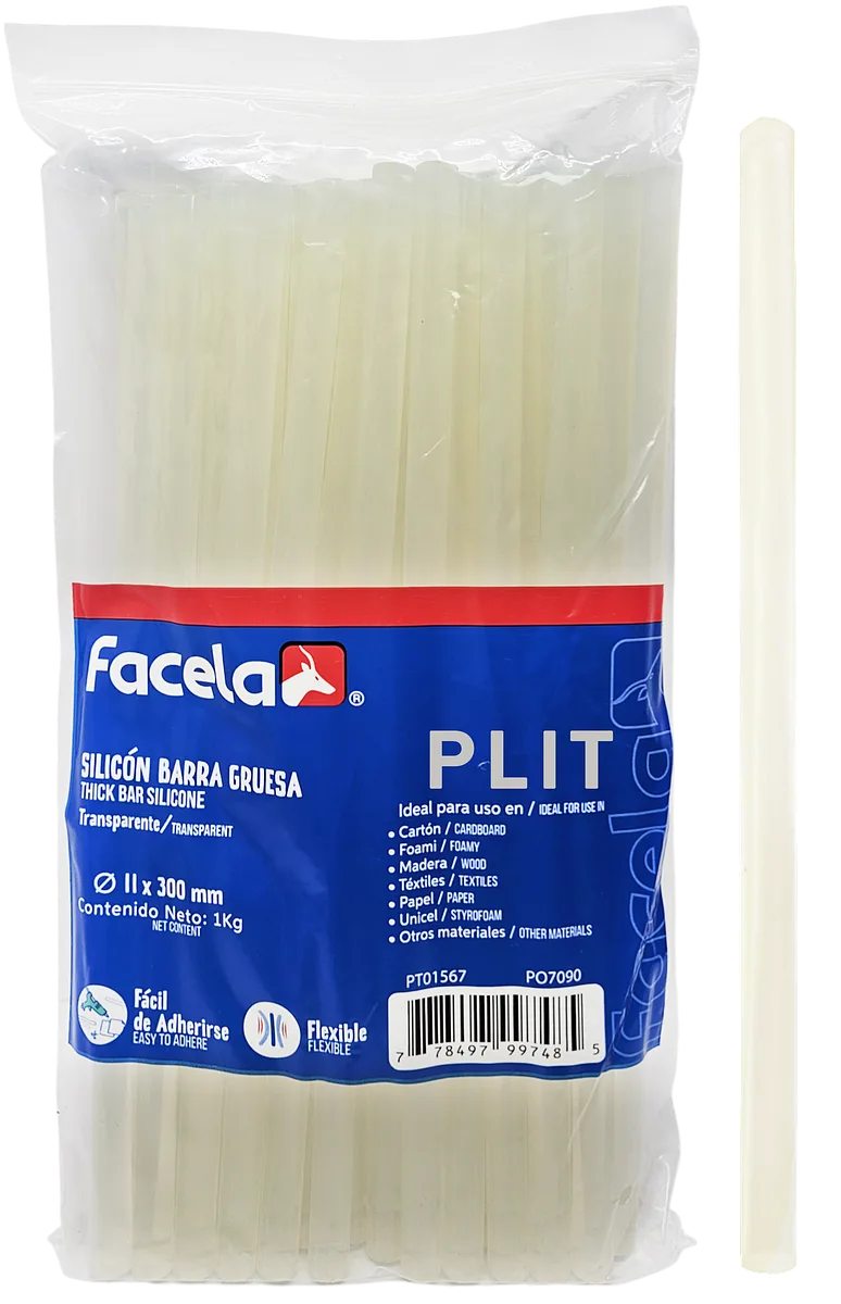 Barra de Silicón Gruesa 11 mm Facela PT01567, 35 pcs