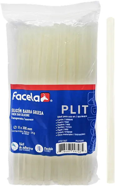 Barra de Silicón Gruesa 11 mm Facela PT01567, 35 pcs