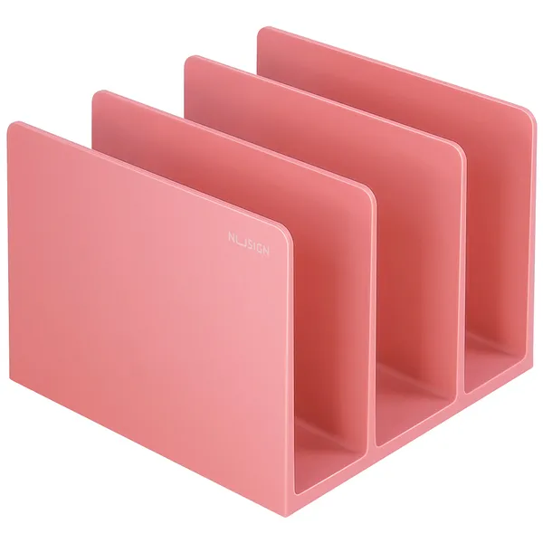Porta Revista Vertical Plástico 3/1, Rosado Pastel - Deli Nusign NS006