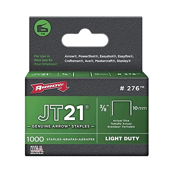 Grapas de 3/8" (10mm), 1,000 pcs - Arrow JT21 #276