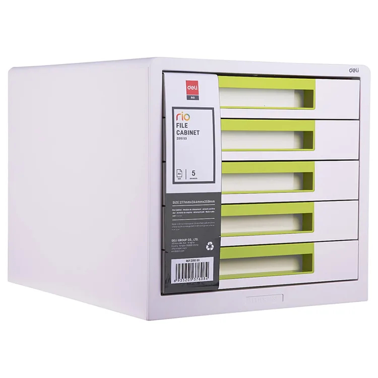 Archivo de 5 Gavetas para Escritorio, Verde - Deli Rio Z01033