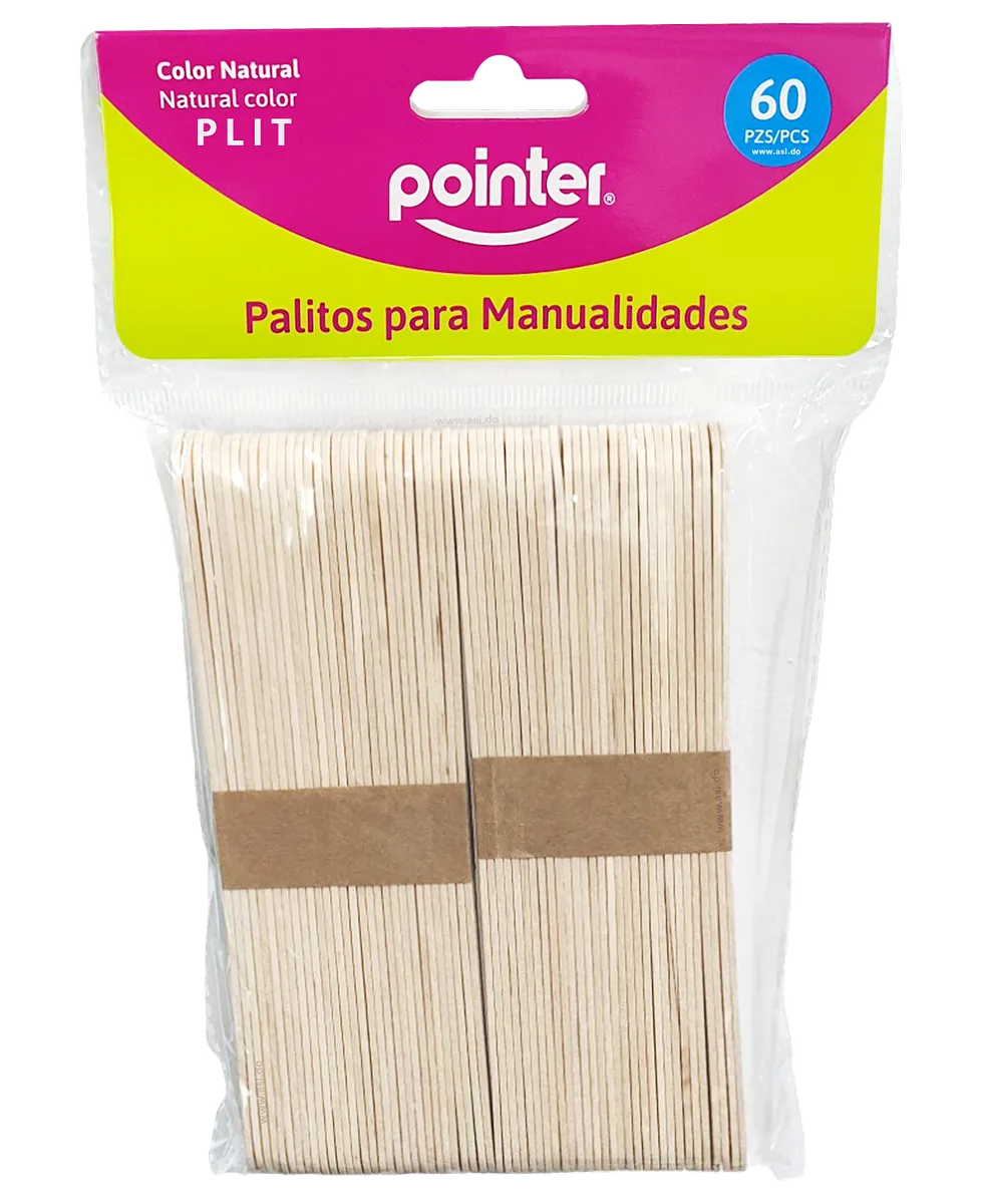 Palitos de Madera Baja Lengua para Helados y Manualidades, 60 pcs