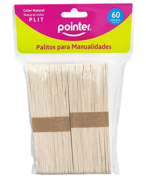 Palitos de Madera Baja Lengua para Helados y Manualidades, 60 pcs