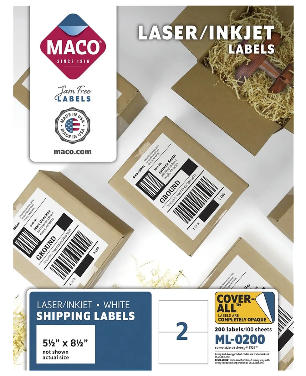 Etiqueta 8 1/2" x 5 1/2", 100 Hojas - Maco ML-0200