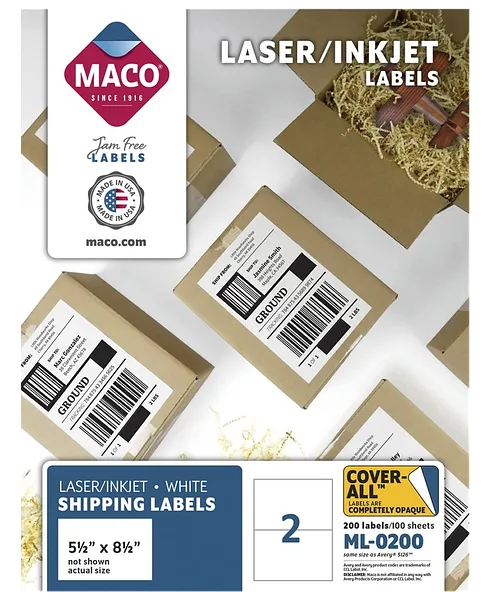 Etiqueta 8 1/2" x 5 1/2", 100 Hojas - Maco ML-0200
