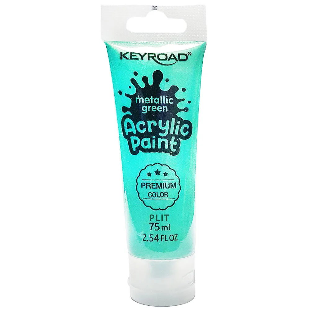Pintura Acrílica Verde Metálico 75 ml - Keyroad KR-972210
