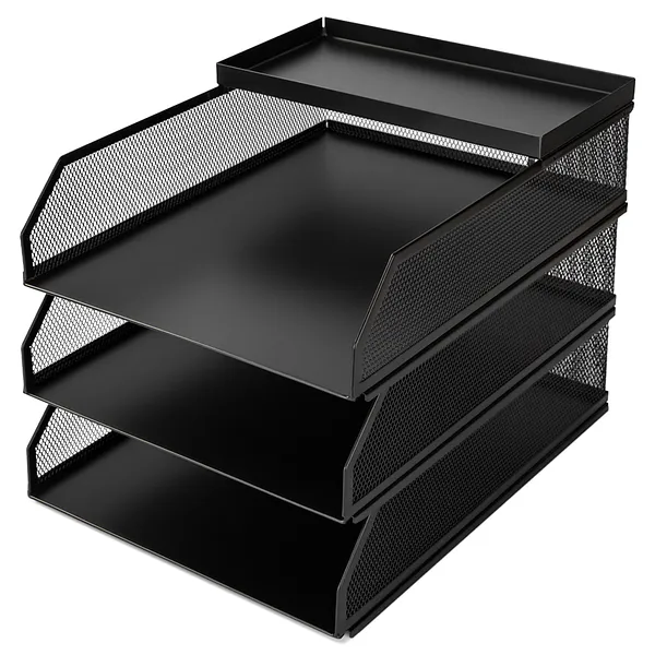 Bandeja del Metal 3/1 con Tope Plano para Organizar, Negra