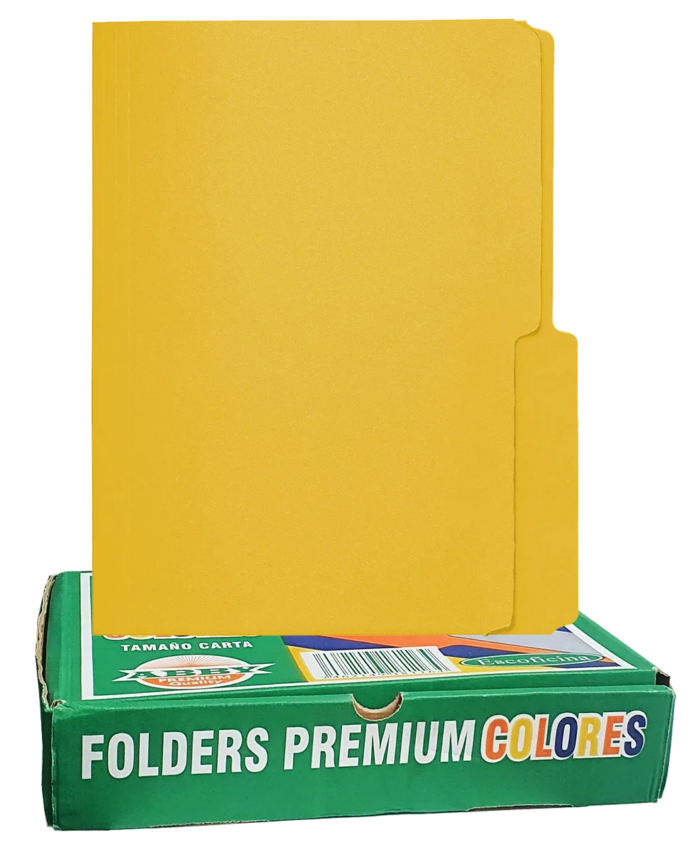 Folders ABBY 8 1/2" x 11" Amarillo, 100 pcs
