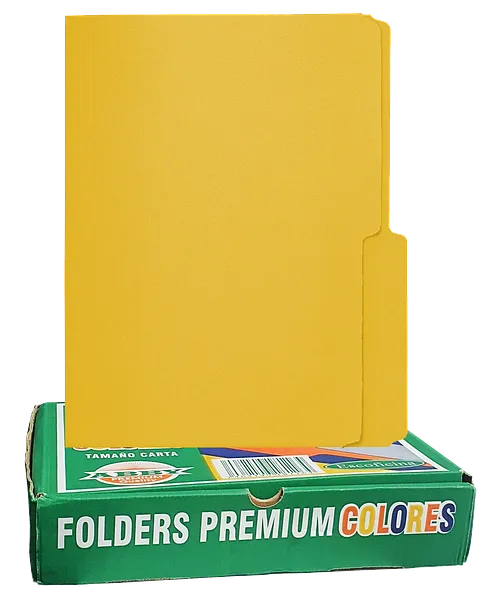 Folders ABBY 8 1/2" x 11" Amarillo, 100 pcs
