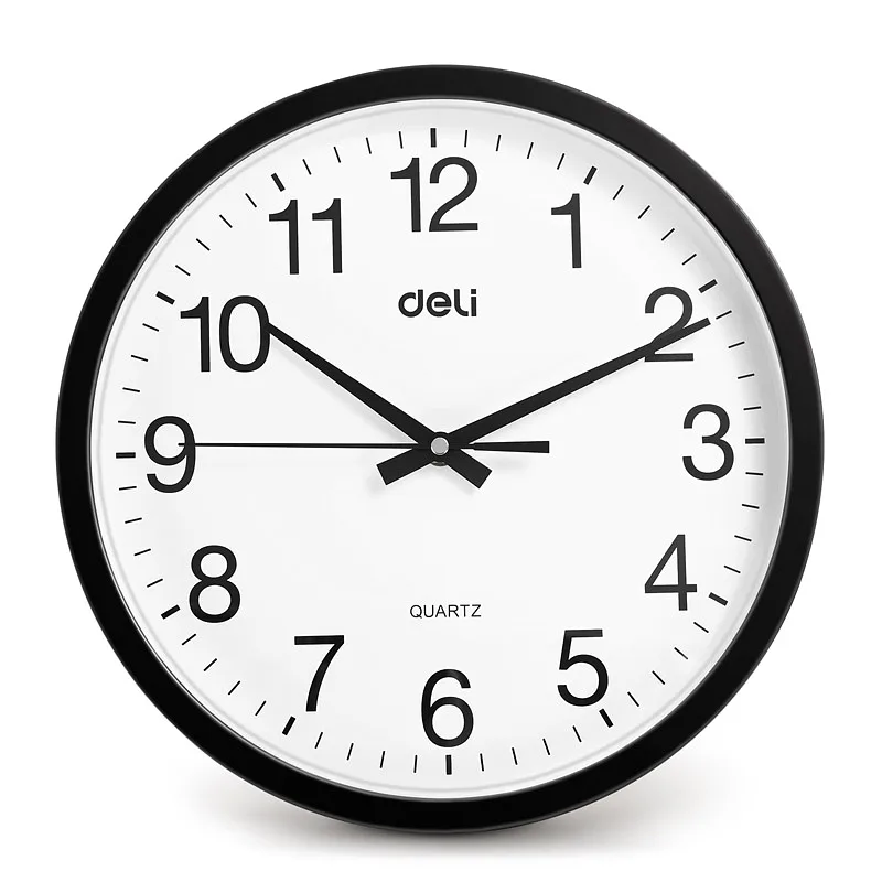 Reloj de Pared Clásico Redondo, Negro