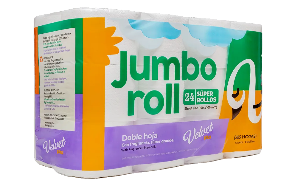 Rollo de Papel Higiénico para Baño Jumbo Roll, 24 pcs
