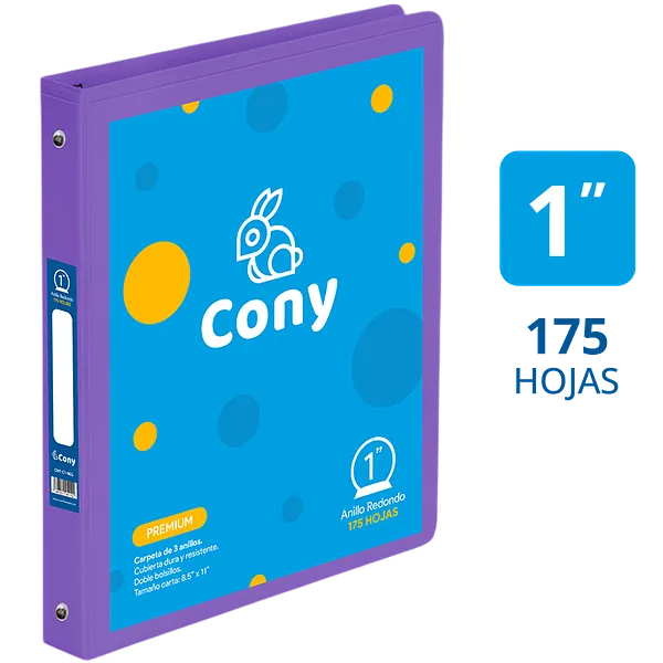 Carpeta Cony 1" con Cover, Morado