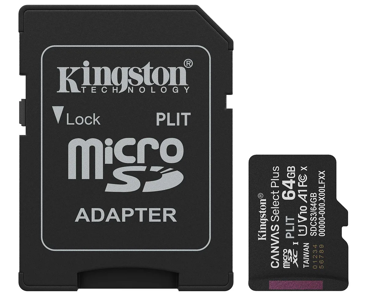 Memoria MicroSD Kingston 64GB Clase 10 UHS-I A1 con Adaptador SD