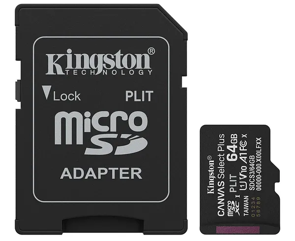 Memoria MicroSD Kingston 64GB Clase 10 UHS-I A1 con Adaptador SD
