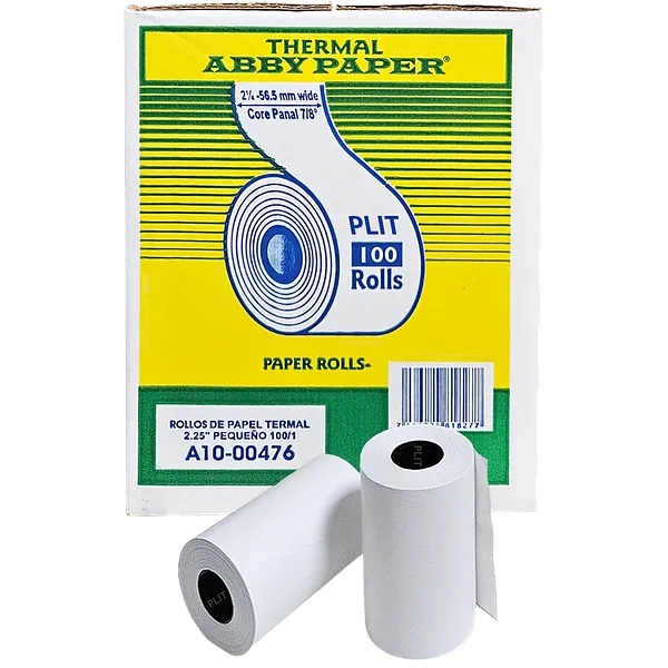Rollo de Papel Térmico 2 1/4" para Recibos y Verifone - ABBY A10-00476