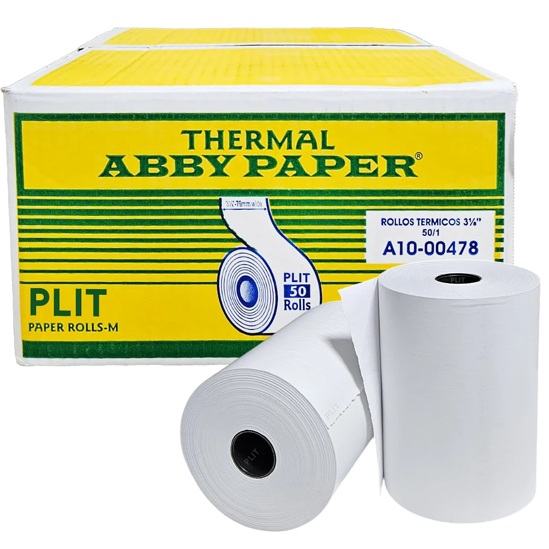 Rollo de Papel Térmico ABBY 3 1/8 " (80mm) para Recibos