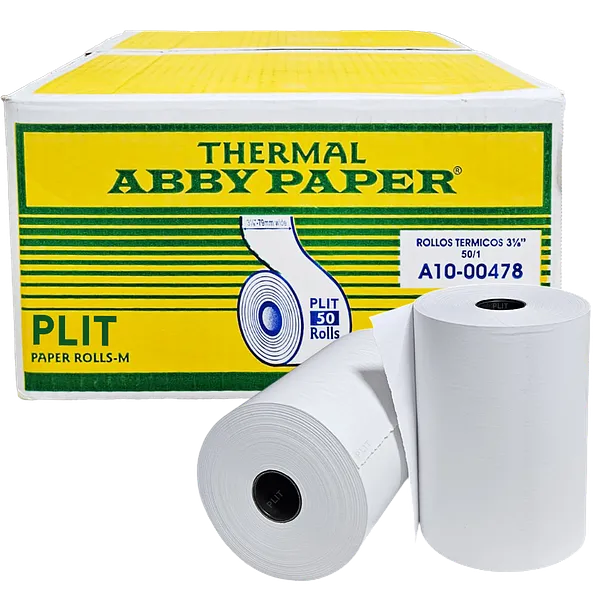 Rollo de Papel Térmico ABBY 3 1/8 " (80mm) para Recibos