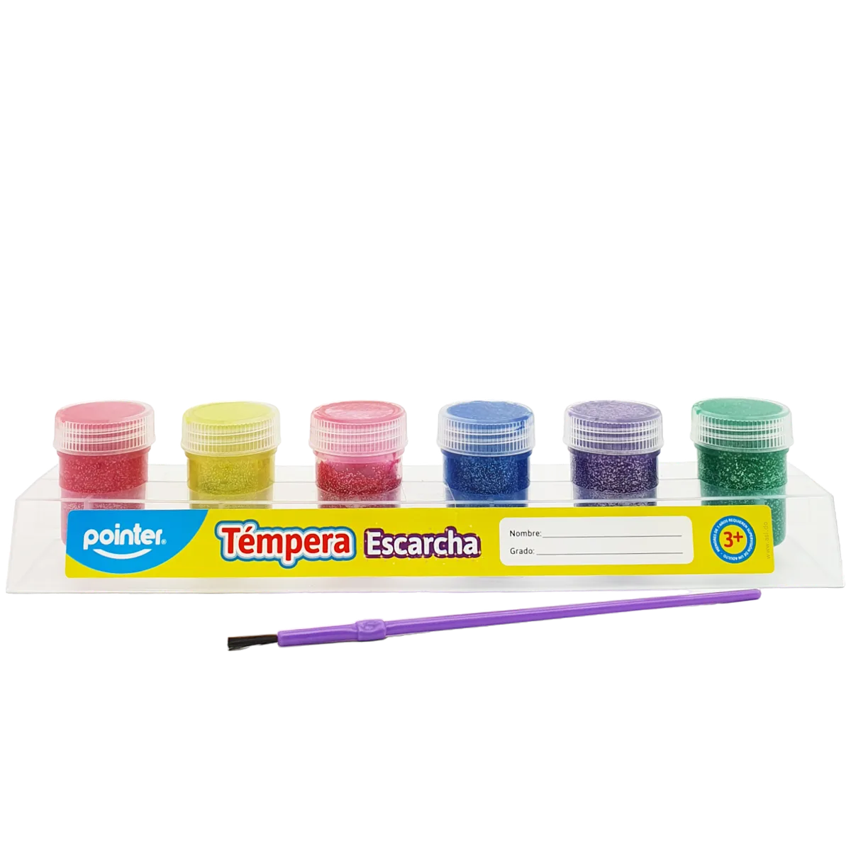 Pintura Témpera Escarchada, 6 Colores - Pointer ESC-GL-0620