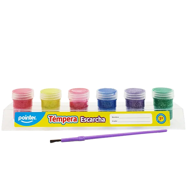 Pintura Témpera Escarchada, 6 Colores - Pointer ESC-GL-0620