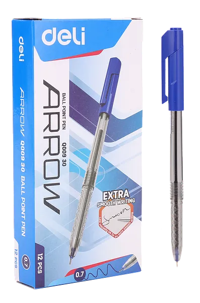 Bolígrafo Deli Arrow Ball Point Pen 0.7 mm Azul, 12 Lapiceros