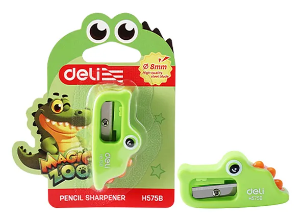 Sacapuntas Infantil Deli Magic Zoo Cocodrilo, 1 Orificio