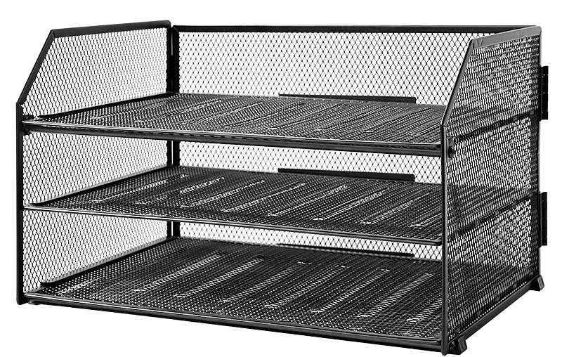 Bandeja de Escritorio Metálica 3 Niveles DELI PB115, Negra 