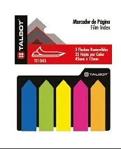 Marcador de Paginas Adhesivas Banderita. 5 Colores - Talbot T-21143GM