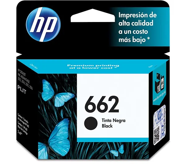 ORIGINAL: Cartucho de Tinta HP 662 (CZ103AL), Negro