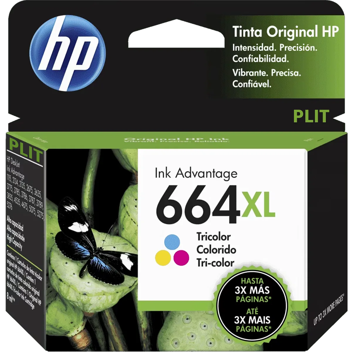 ORIGINAL: Cartucho de Tinta Original HP 664XL Tri-color 8ml #F6V30AL