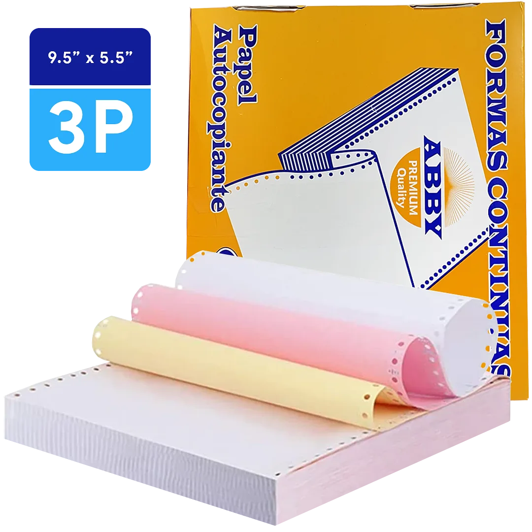Papel Continuo ABBY 9.5" x 5.5" - 3 Partes NCR