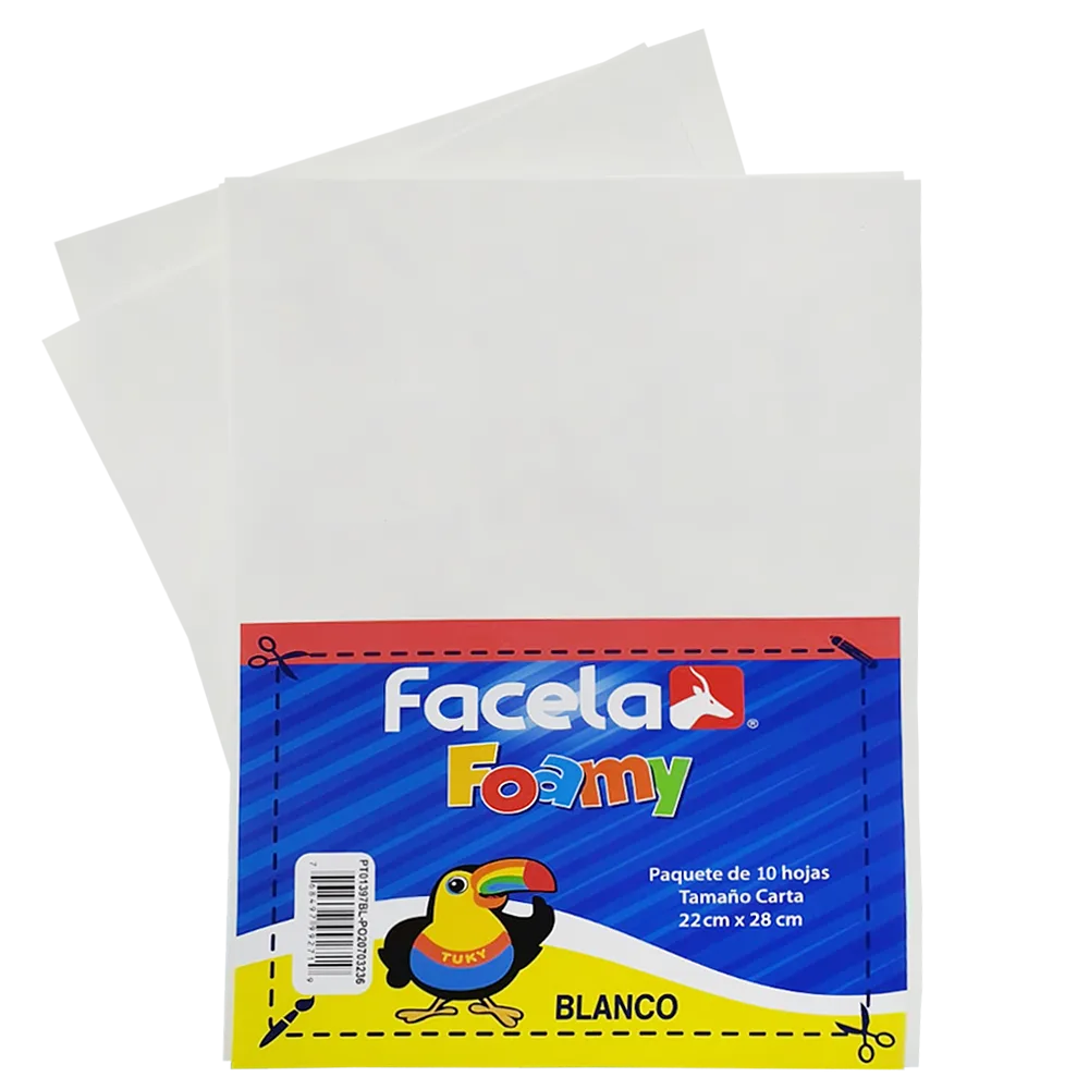 Foamy Liso 9" x 12", Color Blanco, 10 Hojas