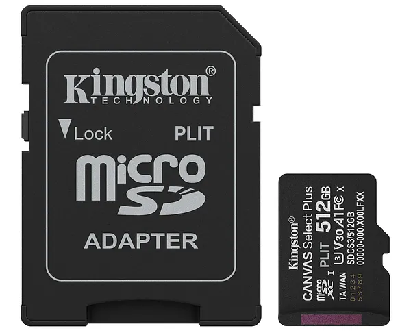 Memoria MicroSD Kingston 512GB Clase 10 UHS-I A1 con Adaptador SD
