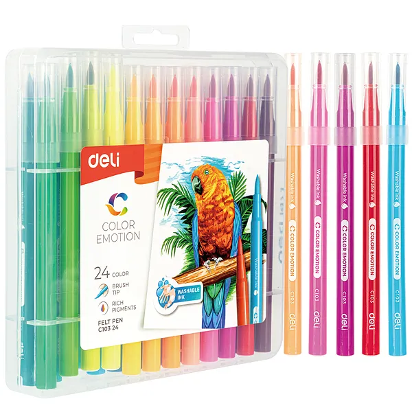 Marcadores Lavables con Punta de Pincel, 24 Colores