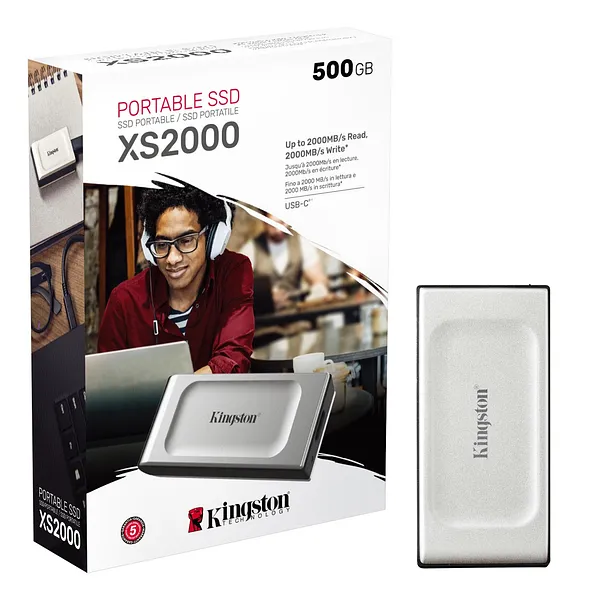 Disco Duro Externo de Bolsillo 500GB Sólido (SSD) Kingston SXS2000