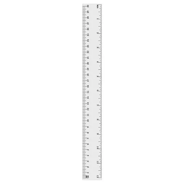 Regla Plástica de 12" Pulgadas/30cm, Transparente - Tody