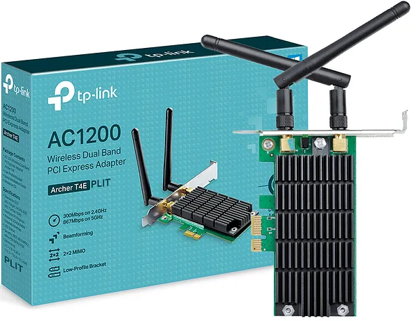 Adaptador Tarjeta de Red PCI Express 1200 Mbps TP-Link Archer T4E AC1200 Dual Band Wi-Fi