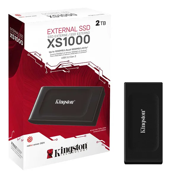 Disco Duro Externo de Bolsillo 2TB Sólido (SSD) Kingston SXS1000