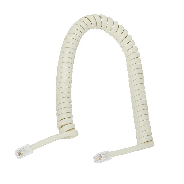 Cable RJ9 para Teléfono IP Grandstream de 10 pies en Espiral, Crema