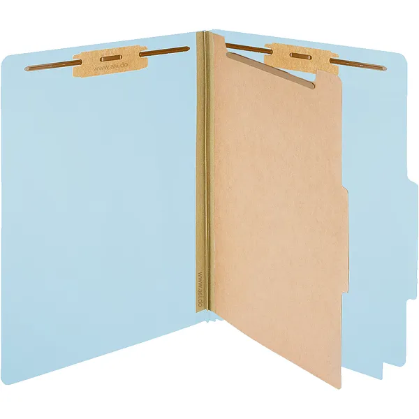 Folders Partition 4 Divisiones, 8.5" x 11" Azul Claro