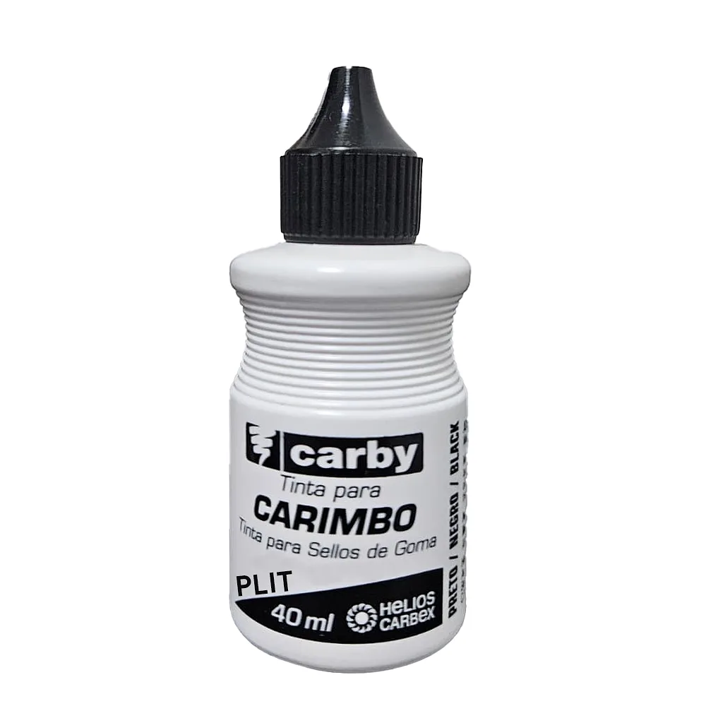 Tinta para Sellos Gomígrafos Carimbo Carby Helios Negro, 40 ml - #804475