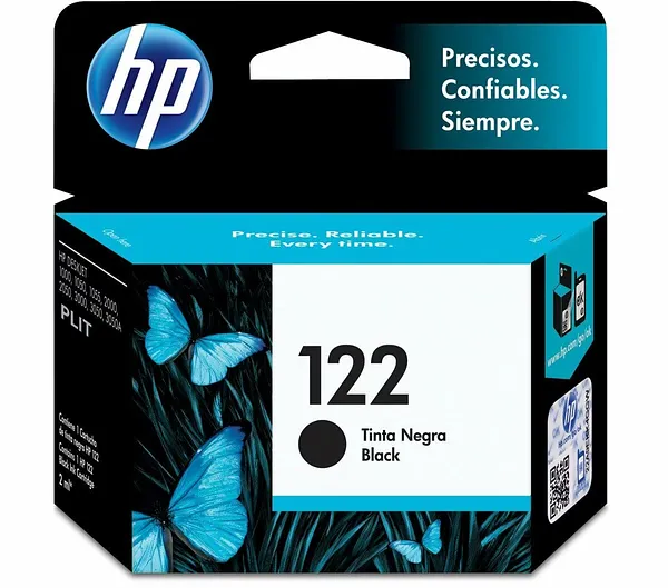 ORIGINAL: Cartucho de Tinta HP 122 (CH561HL), Negro para Impresoras HP DeskJet 1000 y 2000
