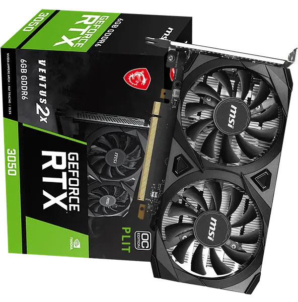 Tarjeta de Video MSI GeForce RTX™ 3050 VENTUS 2X 6G OC (6GB GDDR6) 1492 MHz