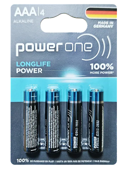 Pila Batería Power One AAA 1.5V Longlife Power LR03, 4 pcs