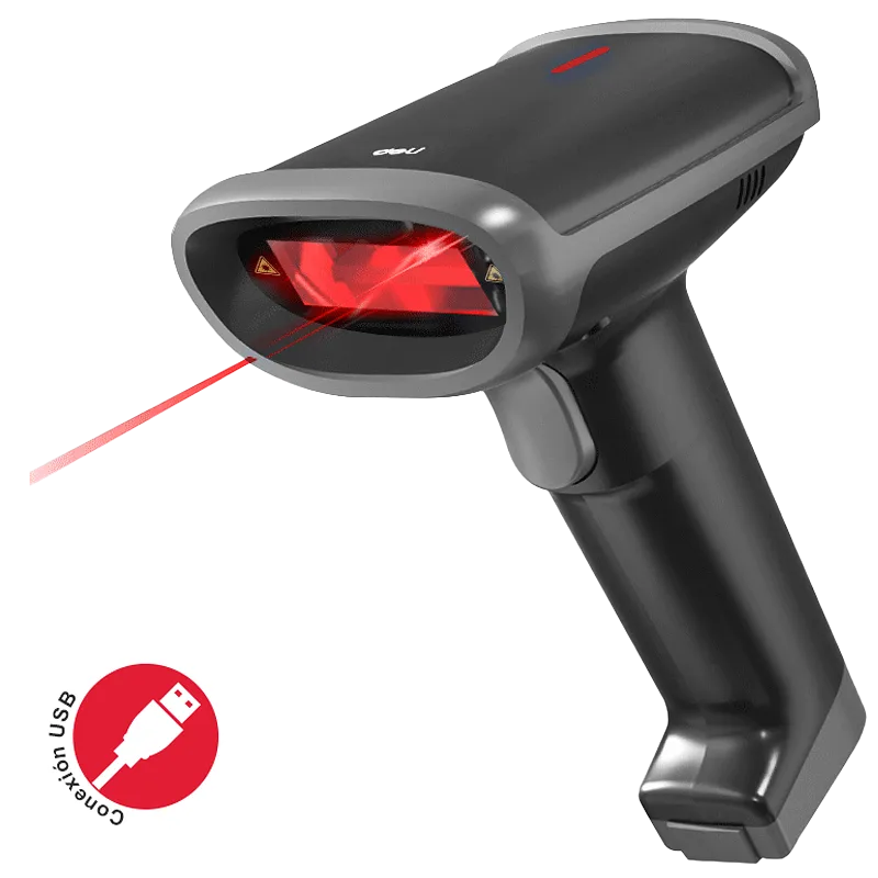 Escáner Lector de Código QR y Barras 1D/2D Scanner con Cable USB Deli S226