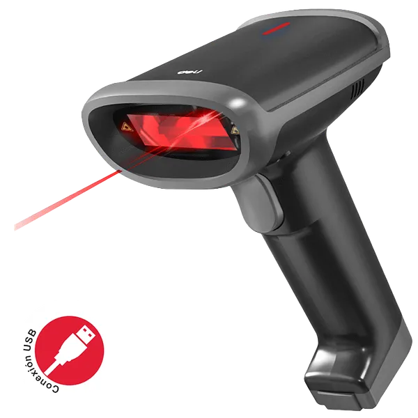 Escáner Lector de Código QR y Barras 1D/2D Scanner con Cable USB Deli S226