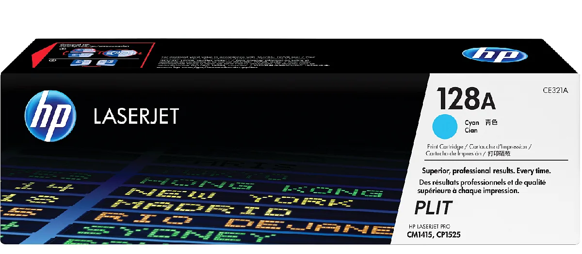 Original: Toner HP 128A (CE321A) Cyan para Impresoras LaserJet Pro CP1525, CM1415