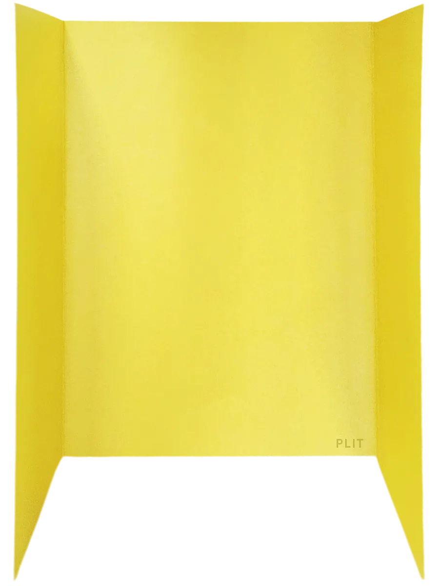 Tablero Plegable Tri-Fold 48" x 36" para Presentaciones, Amarillo